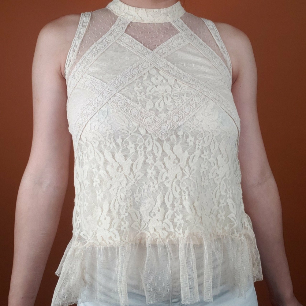 Cream Colored Lace Top
